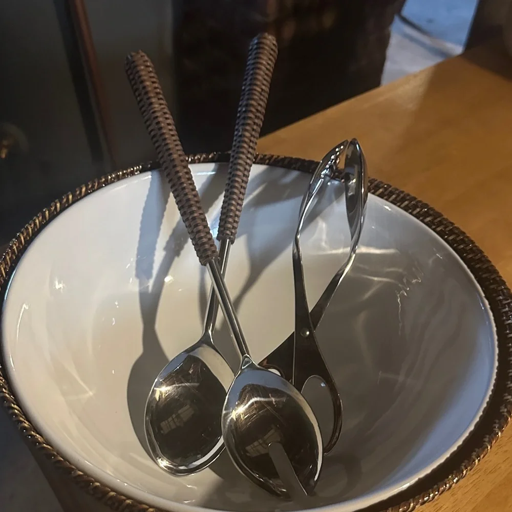 Williams Sonoma White and Brown Serveware Set